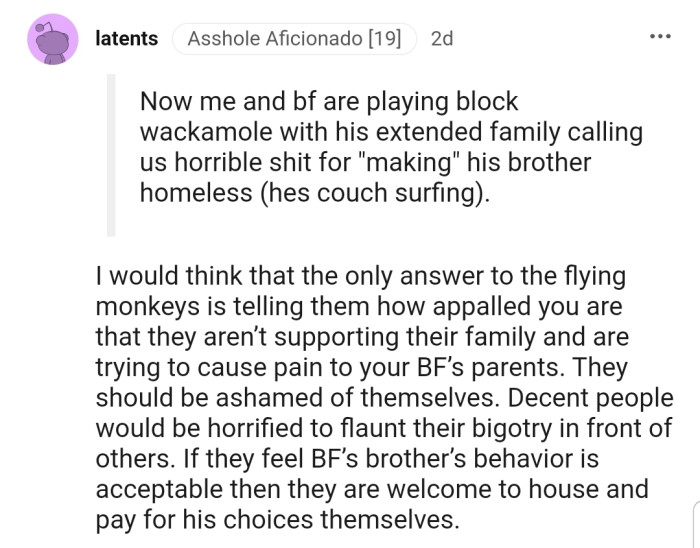 A message to the extended family