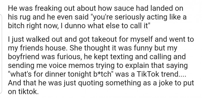 Apparently OP's boyfriend was just following a TikTok trend
