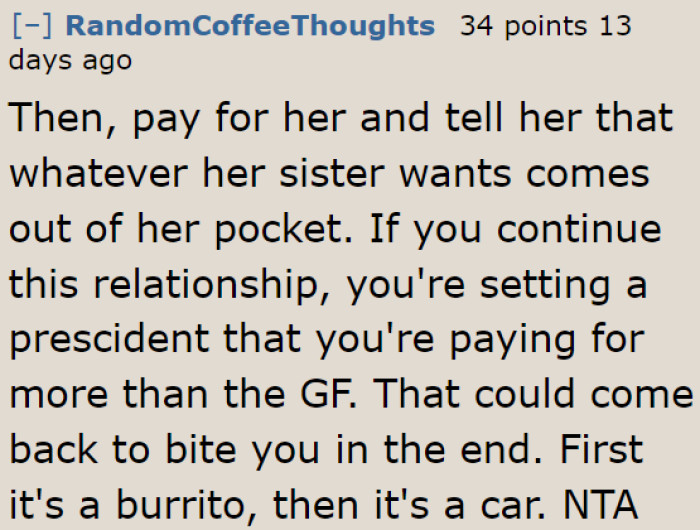 The OP needs to start setting boundaries when it comes to money.