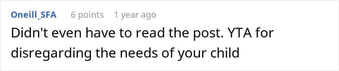 OP's child has needs