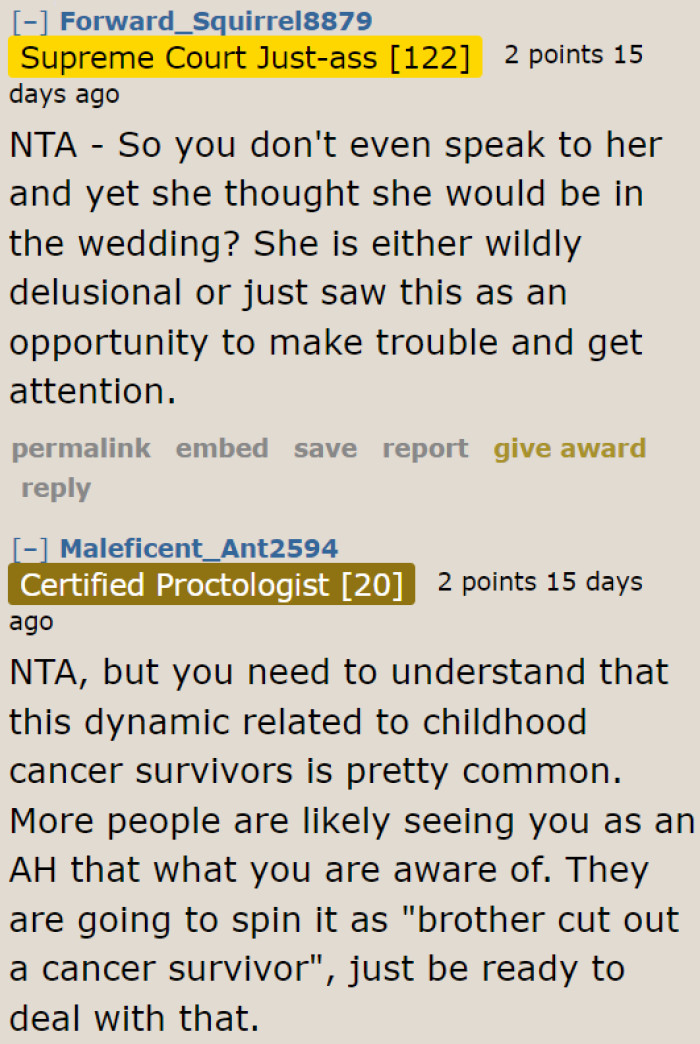 The OP would just have to deal with this family dynamic, unfortunately.