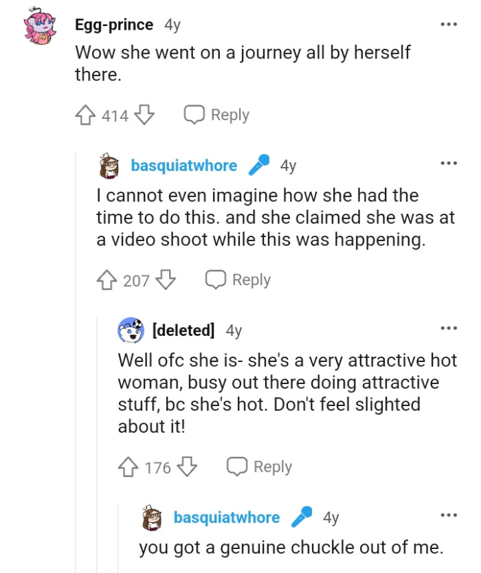 The OP can't imagine how she got the time to write that long