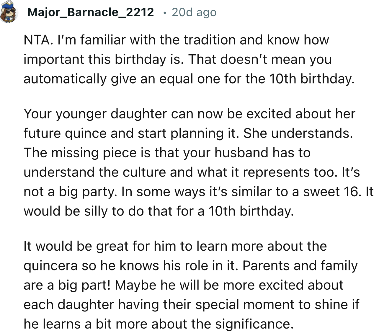 “It would be great for him to learn more about the quinceañera so he knows his role in it.”