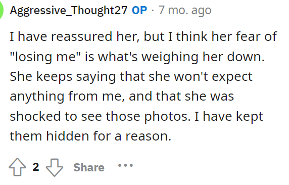 By OP's response, maybe her mom wished she had told her about it.