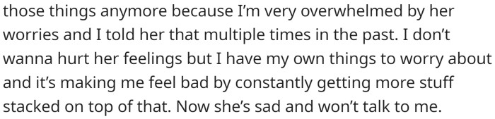 After OP asked her mother-in-law to give her some space, she sent her a lengthy voice memo expressing her worries.