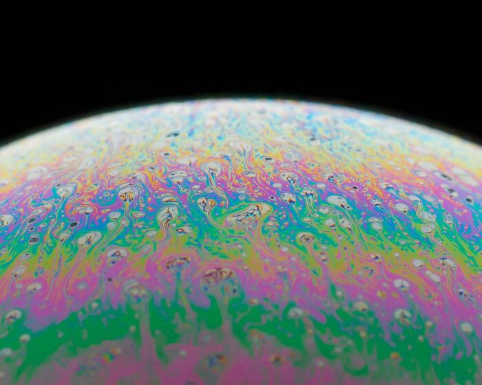 "Macro Of A Soap Bubble Looks Like An Alien Planet"