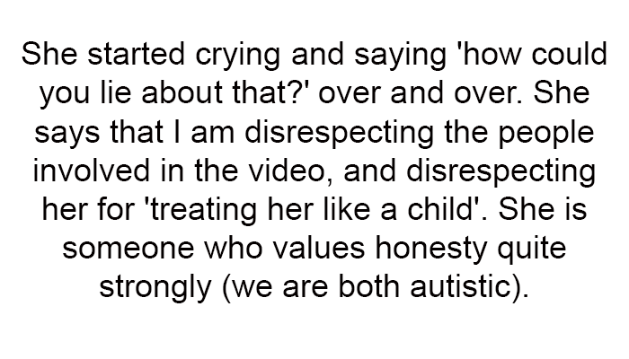 She says that I am disrespecting ...