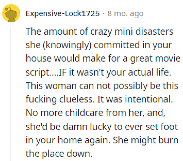 No more childcare from her