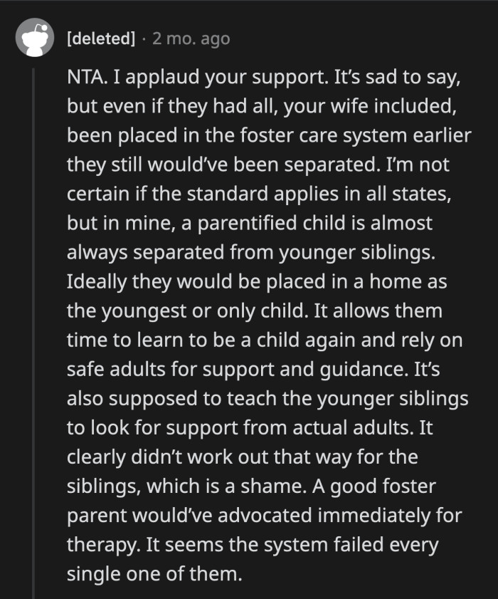 What their parents did was crappy and what they went through as a result of it is heartbreaking but is not up to OP's wife to fix it