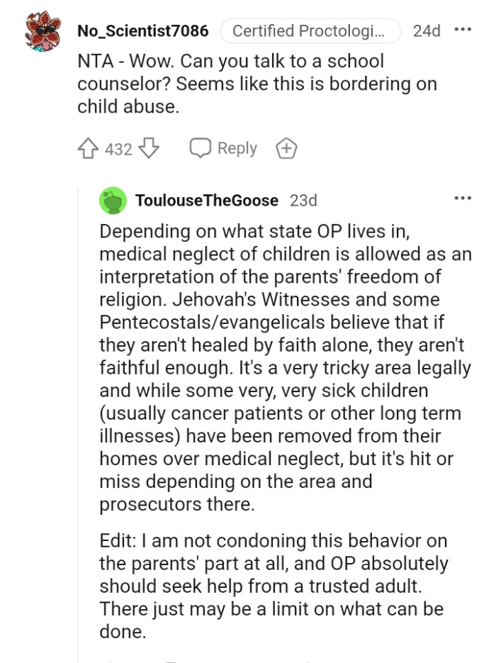 And the comments from other Redditors roll in...