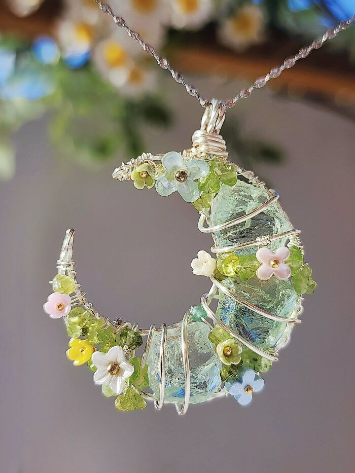 "I Made A Moon Pendant Inspired By The First Hints Of Spring. What Do You Think?"