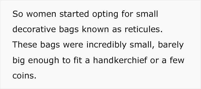 Women really had to bring something conveniently...