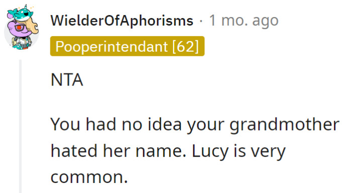 Grandma's name hatred is the plot twist nobody saw coming! Who knew Lucy could stir up such drama in the name game?