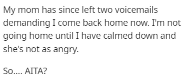 OP didn't receive as much support as she expected, so she turned to Reddit for more opinions