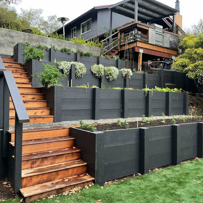 Terracing for a sloping backyard.