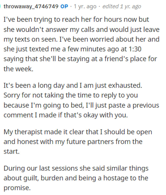 OP then came to the comments with a huge update and provided some backstory on how he feels about everything.