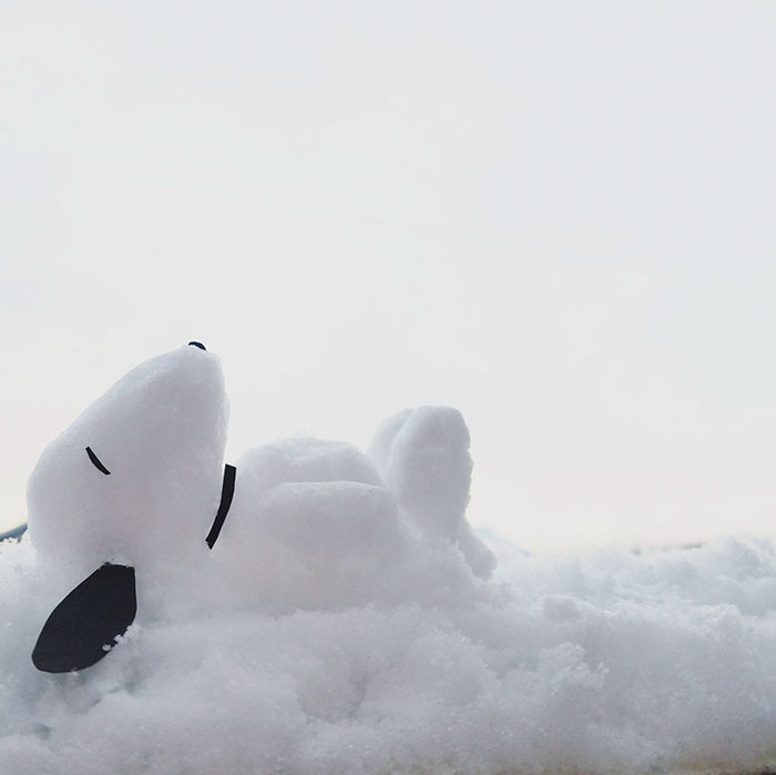 20. Snoopy looks so relaxed.