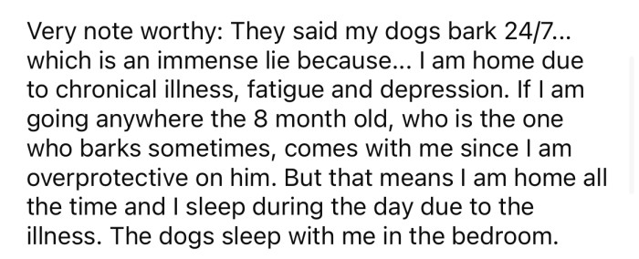 But her neighbors are saying that her dogs bark 24/7.