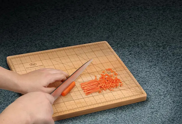 For beginners, a cutting board with measurements will be greatly helpful.