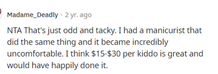 We can imagine how awkward these situations are when they bring up money.