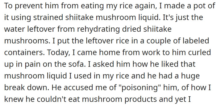 So the next time, the OP made his meal with strained shiitake mushroom liquid: