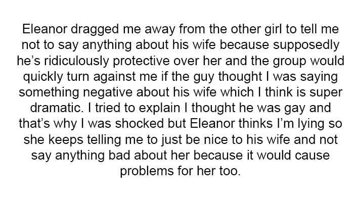 Eleanor thinks I’m lying,