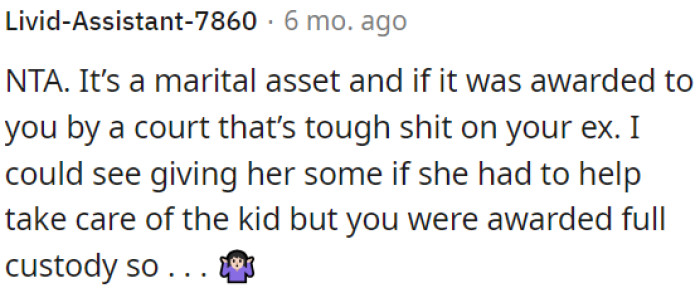 Since OP was awarded the house by the court, his ex should have no claim to it.