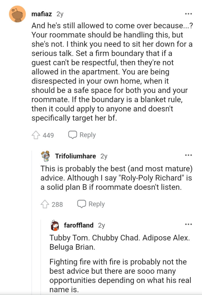 The OP is being disrespected in her own home