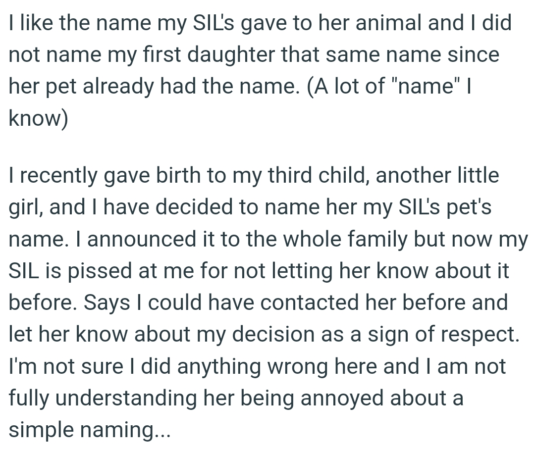 OP gave birth to another little girl