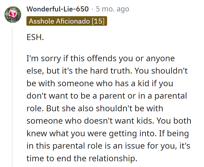 Ordered pizza, now griping about toppings. They knew the menu; if the parental role isn't their slice, it's time for a new pizzeria.