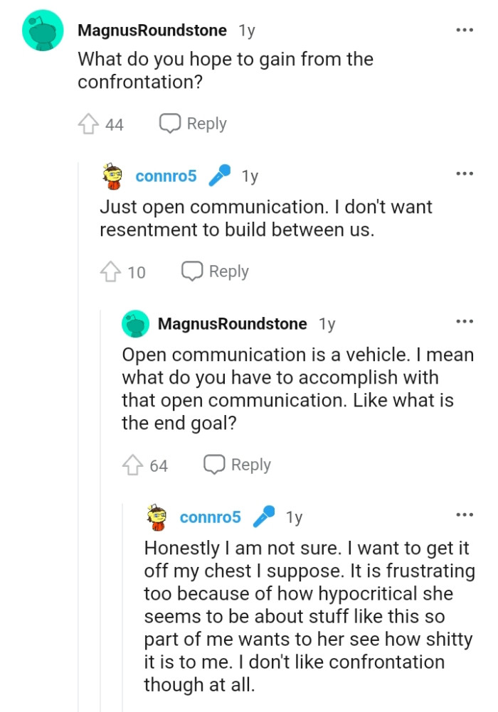 The OP doesn't want resentment to build towards her