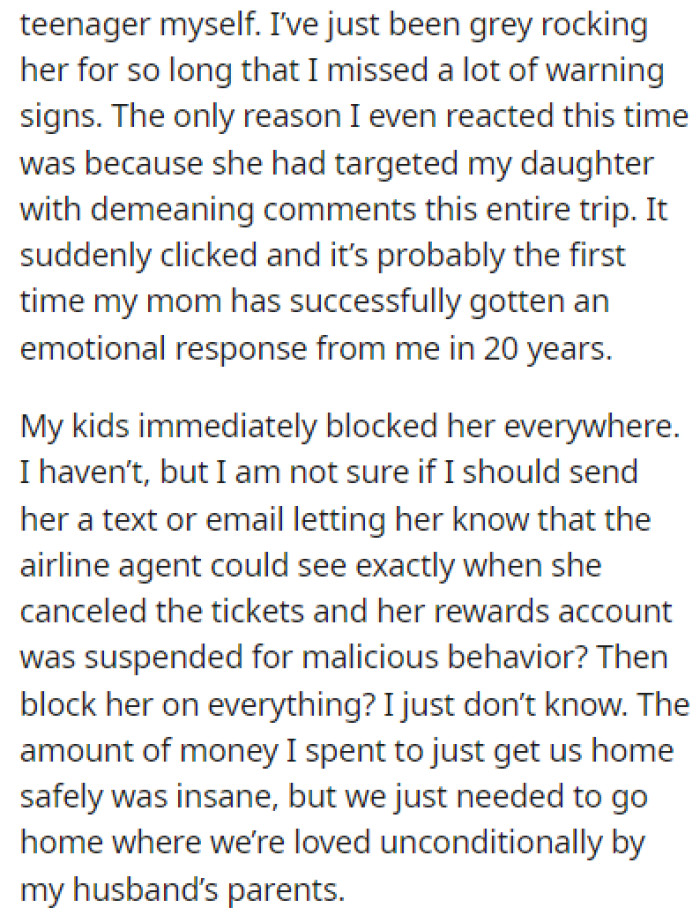 OP and her kids immediately blocked OP's mom