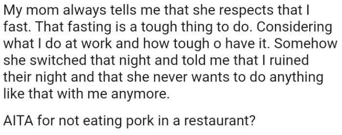 She told the OP that he ruined their night and that she never wants to do anything like that with him anymore