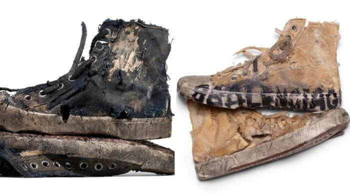 26. “Full Destroyed” style sneakers