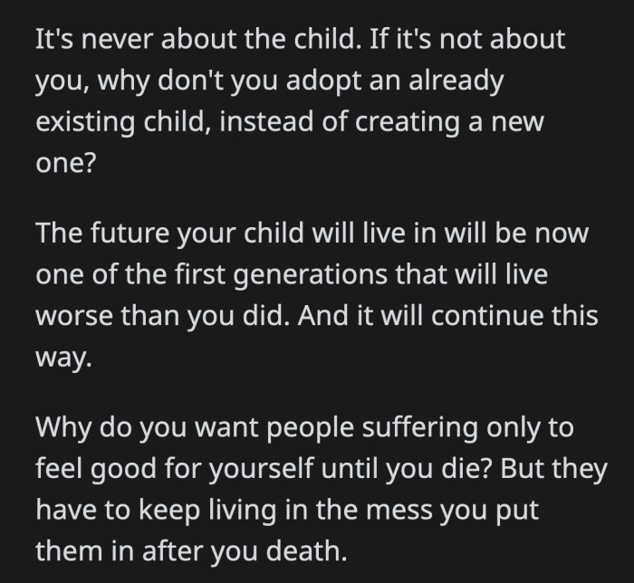 If parenting is a lifelong goal, why not adopt a child?