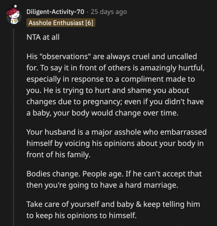 OP needs to protect herself and her baby from being around such a toxic person. They both deserve better.