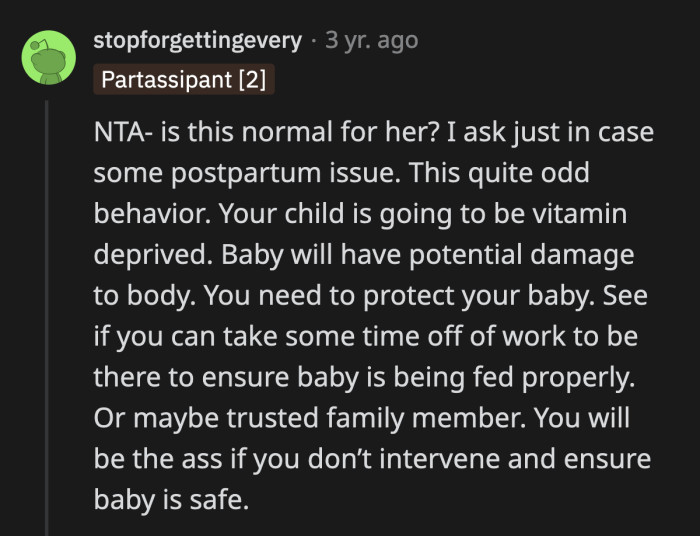 OP was right to be concerned, but not just about his baby; he also needed to pay attention to his postpartum wife.
