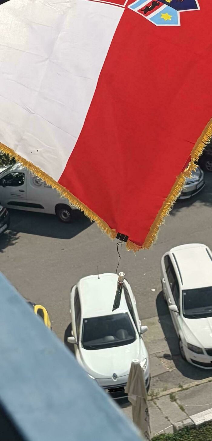 "Croatian Redneck Here, The Flag Kept Getting Tangled On My Balcony, So I Used Glue"