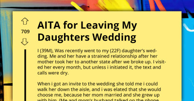 Dad Walks Out Of Daughter's Wedding After She Screams At Him Because His Outfit Matches Color Of Her Wedding Dress