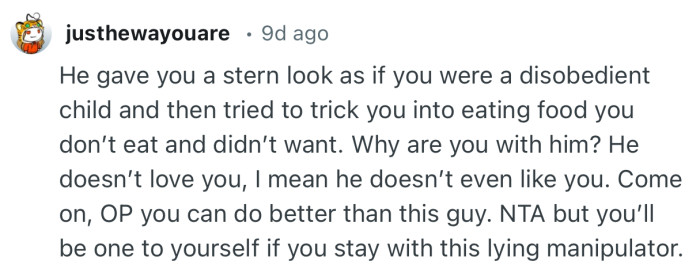 “Why are you with him? He doesn’t love you, I mean he doesn’t even like you.”