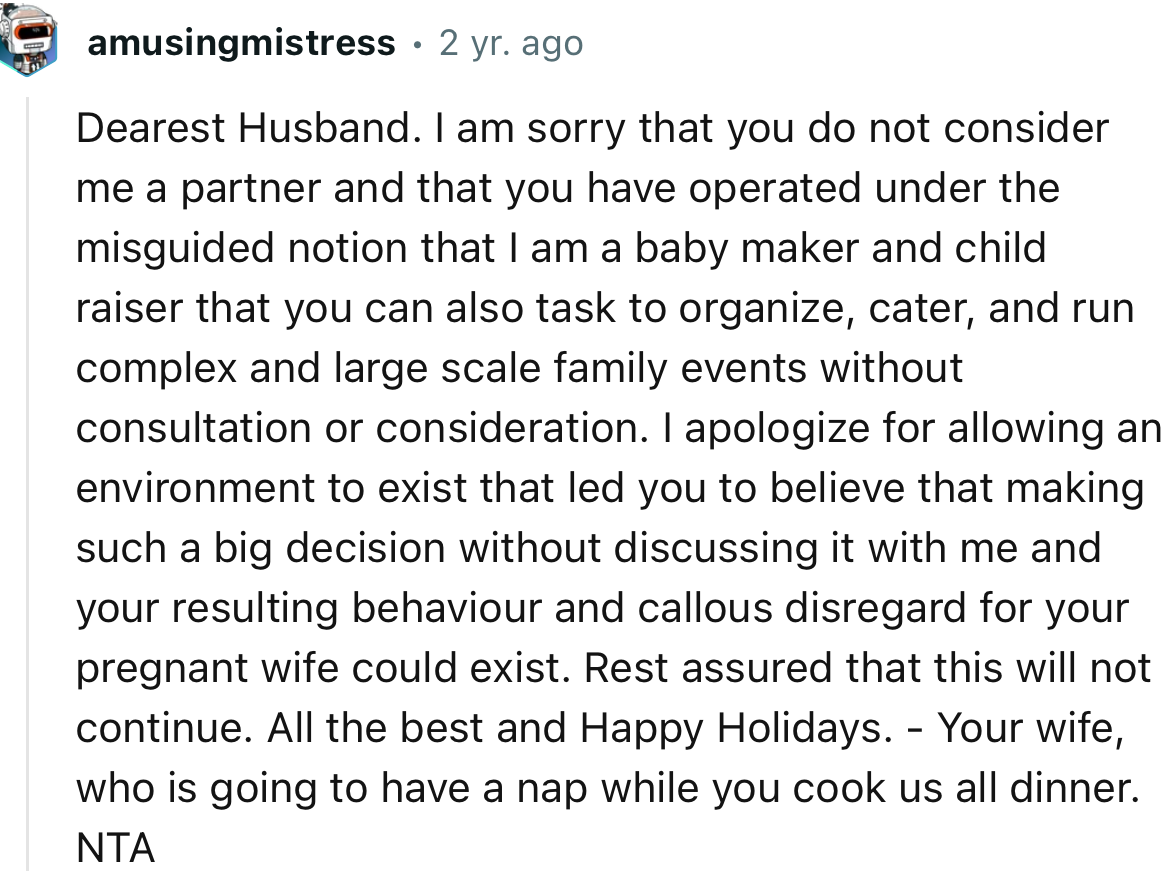 This Redditor offered OP a format she could use for the apology