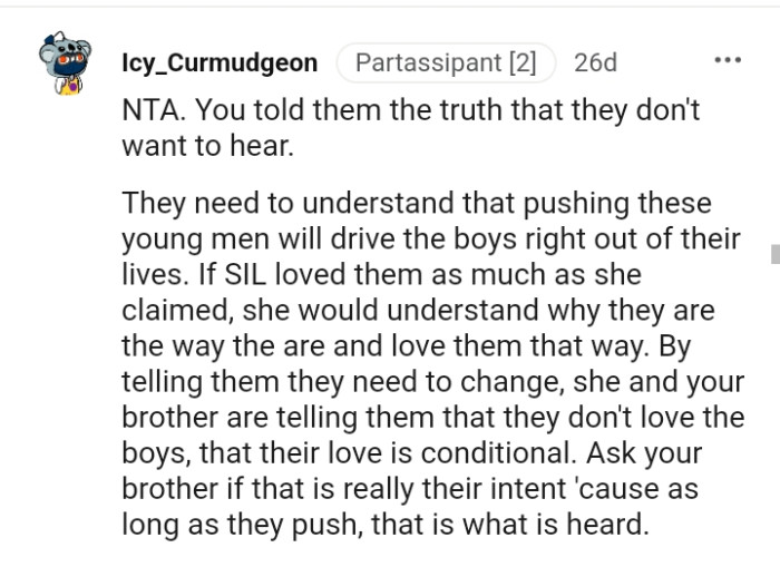 Telling them the truth they don't want to hear