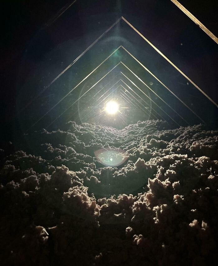"Slightly Otherworldly View In My Attic Today"