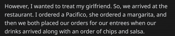 But he still wanted to splurge a bit for his girlfriend