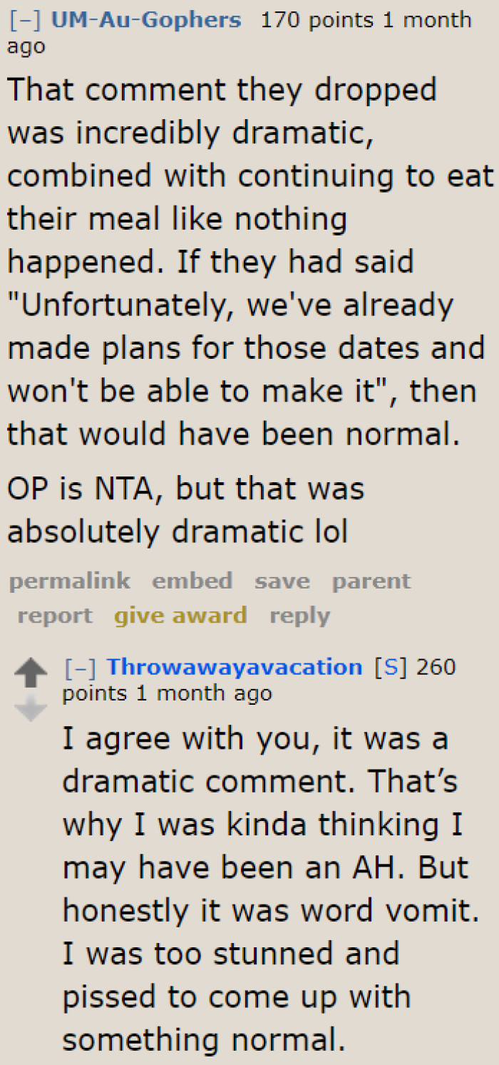 The OP considers it word vomit instead of being dramatic.
