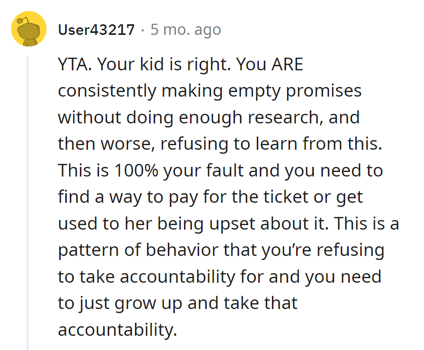 Promising without research—more like playing poker without cards. Pay up, break the cycle, and grow up.