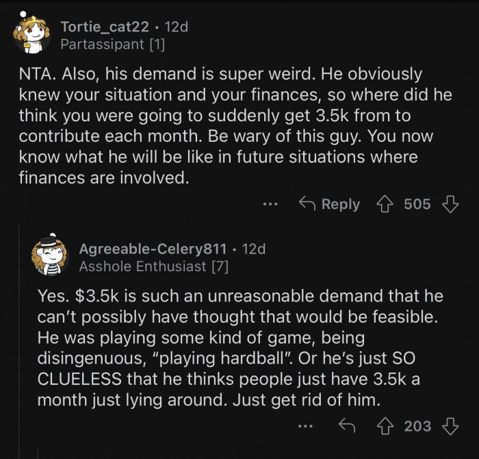 His intentions are probably malicious, but OP shouldn't stick around to find out.