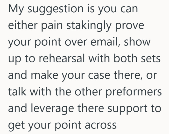 Instead of letting it drop, the suggestion is to build a careful case and bring others into the conversation.