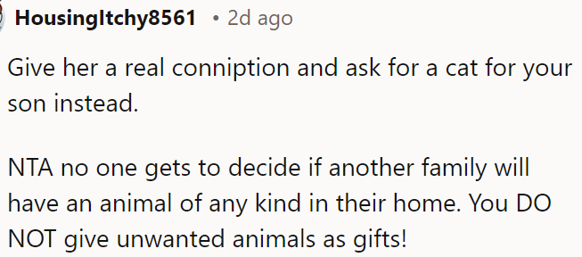 It's not okay to impose unwanted pets on others.