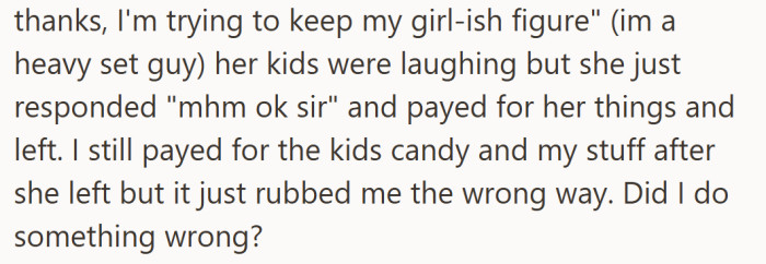 The kids laughed, the mom didn’t, and the stranger was left standing there unsure if generosity had just backfired.